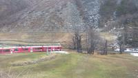Bernina-Express- Fahrt nach Tirano-Kreisviadukt in Brusio