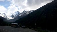 Fahrt mit den Bus von Tirano nach Davos, Fotostopp am Morteratsch-Gletscher