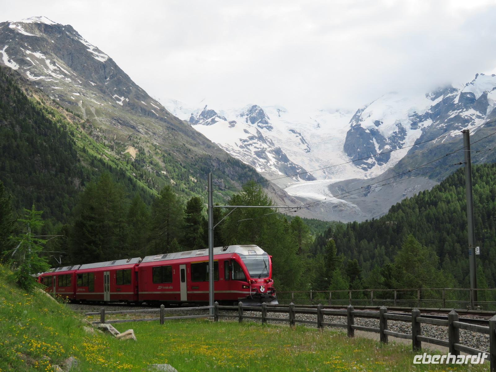 Piz Bernina mit Morteratschgletscher