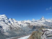 Gornergrat - Blick zum Breithorn und zum Matterhorn