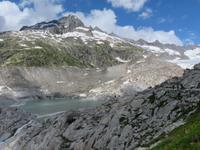 Fahrt über den Furka Pass - Blick zum Rhonegletscher