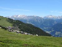 Wanderung auf dem Herrenweg von der Bettmeralp zur Riederalp - Blick zur Bettmeralp