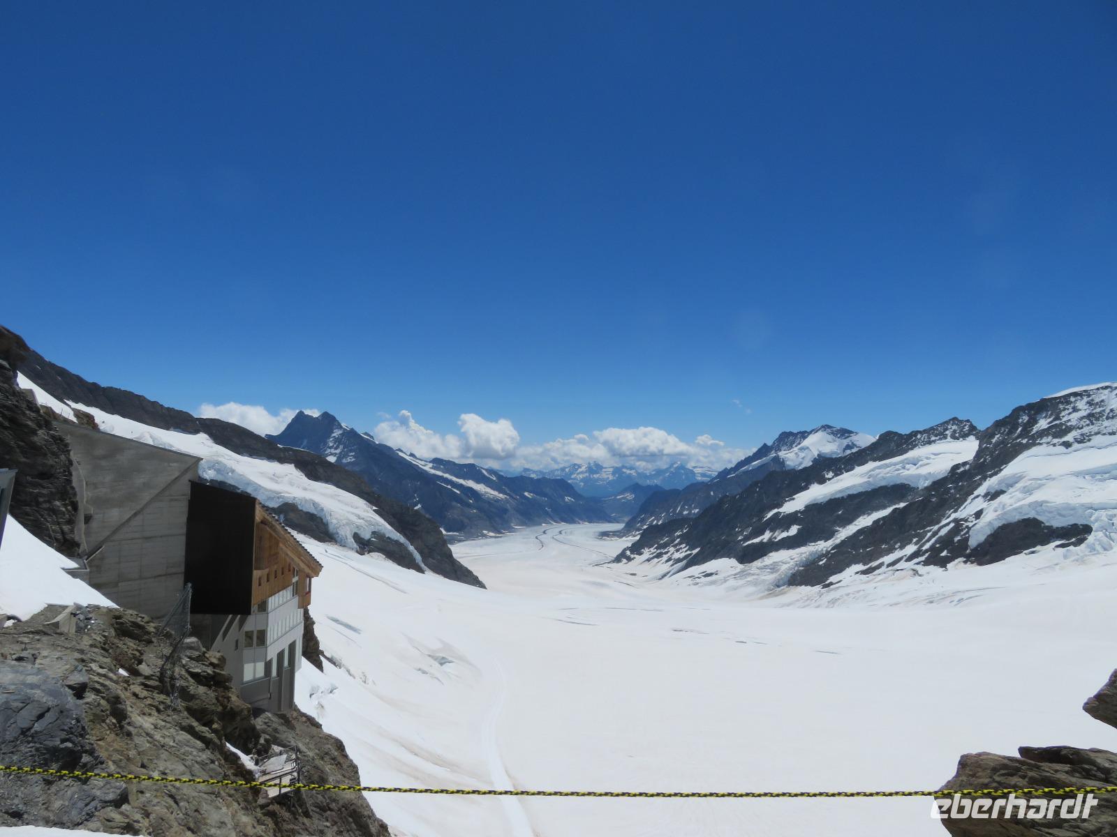 Ausflug zum Jungfraujoch - Blick vom Plateau auf den Alteschgletscher