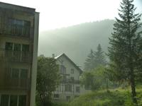 Blick aus dem Hotelfenster in Davos