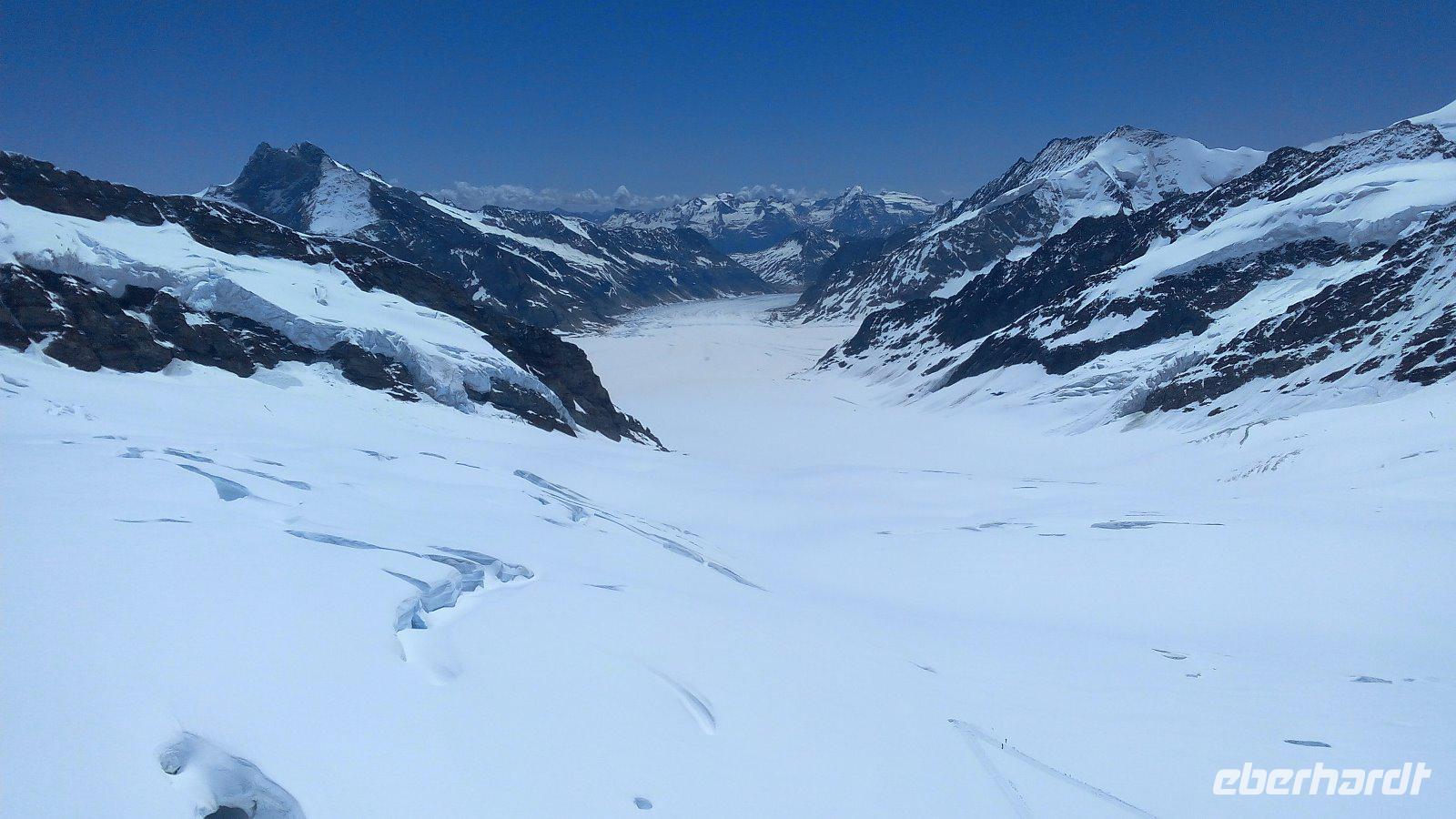 Fahrt zum Jungfraujoch- Blich auf den Aletschgletscher