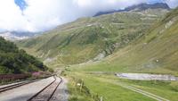 Fahrt mit der Furka-Dampfbahn (Station Tiefenbach)