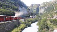 Fahrt mit der Furka-Dampfbahn (Gletsch)