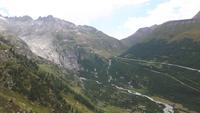 Auffahrt zum Grimselpass... (Blick zum Rhonegletscher bzw. der Furka-Passstraße) 