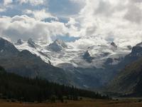 Blick zum Roseg-Gletscher