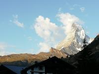Ein erster Blick am Morgen zum Matterhorn