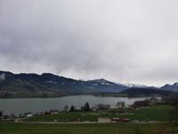 Fahrt von Basel nach Brig, Rast am Lac de la Gruyère