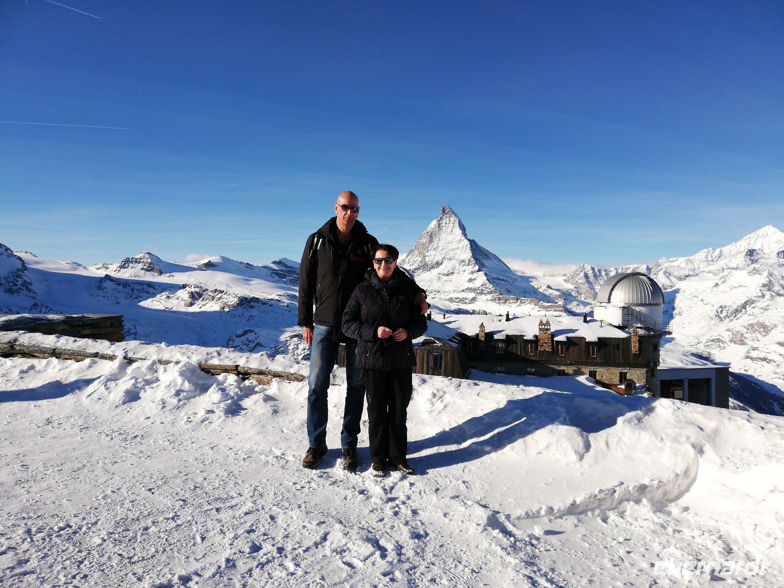 Zermatt, Gornergrat, viele Grüße von Klaus Huber und Gisela Gerlach