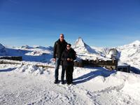 Zermatt, Gornergrat, viele Grüße von Klaus Huber und Gisela Gerlach