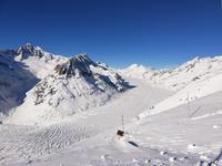 Neujahr auf dem Eggishorn-Blick auf den Aletschgletscher