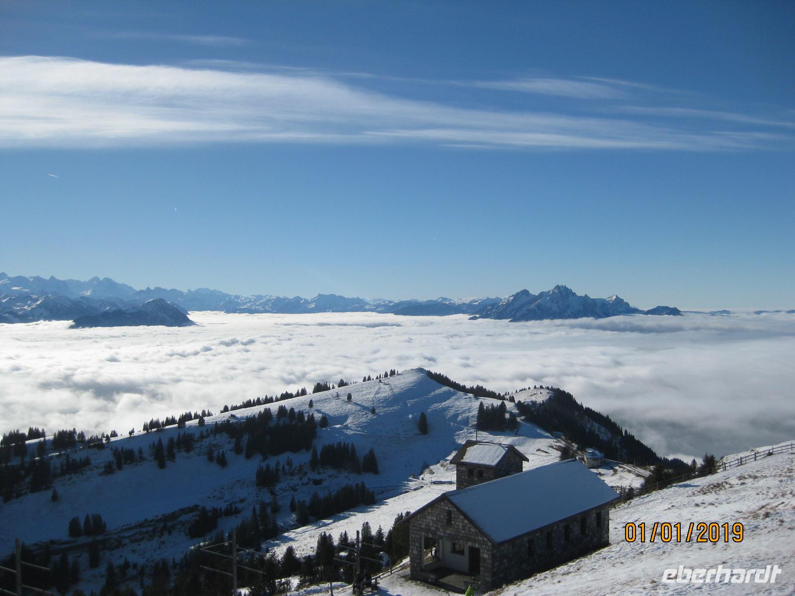 Sonnenschein am Neujahrstag auf der Rigi