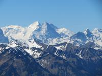 Auf dem Stanserhorn Mönch, Eiger und Jungfrau und Silberhorn