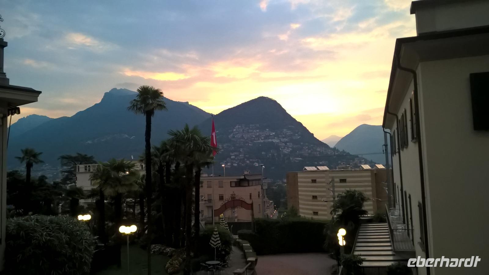 Blick über Lugano mit Blick auf den Mont Bré