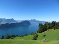 Fahrt mit dem Dampfzug auf die Rigi - Blick über den Vierwaldstättersee