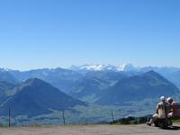 Auf der Rigi - Blick in die Berner Alpen mit Eiger, Mönch und Jungfrau