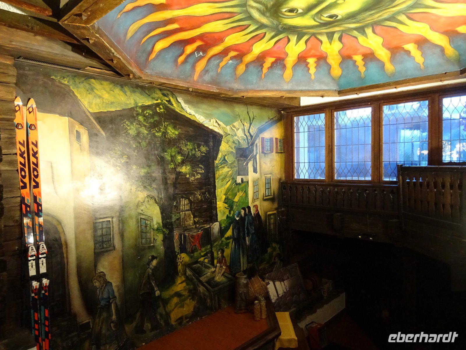 Riederalp, Art Furrer Resort, Speisesaal als Arena mit Super-Ski