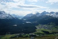 Blick vom Muottas Muragel auf St. Moritz