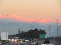 Alpenglühen in den Walliser Alpen
