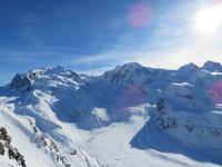 Zermatt - auf dem Gornergrat - Duforspitze und Monte Rosa Gruppe 