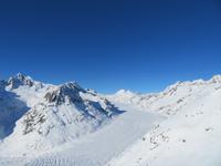 Auf dem Eggishorn - Blick über den Aletschgletscher zu Jungfrau, Eiger, Mönch
