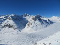 Auf dem Eggishorn - Blick über den Aletschgletscher zu Jungfrau, Eiger, Mönch