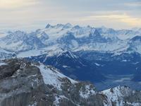 Auf dem Pilatus - Morgenstimmung - Blick zu Eiger, Mönch und Jungfrau