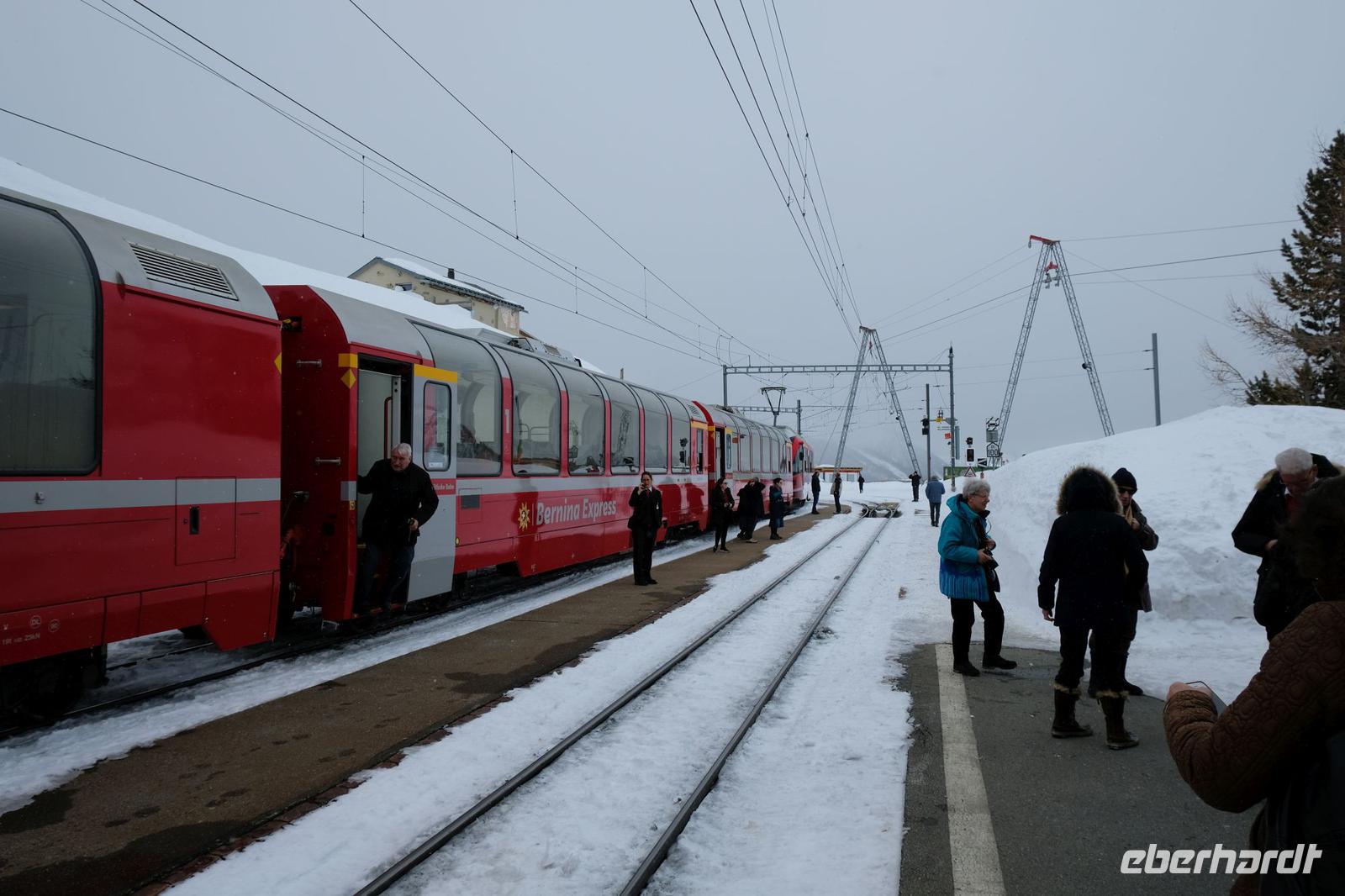 Ankunft in Alp Grüm