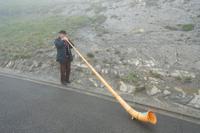 Begrüßung durch einen Alphornbläser