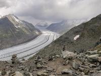 auf dem Eggishorn... - Blick zum Aletschgletscher