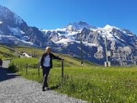 Reiseleiterin Katrin auf der Kleinen Scheidegg 