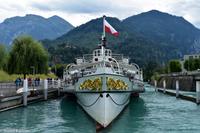 Von Thun mit dem historischen Schaufelraddampfer über den Thunersee nach Interlaken