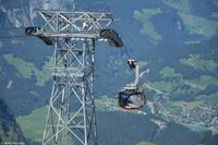 Bergstation Titlis (3.020 m) - Rotair - Die rotierende Seilbahngondel - Blick auf Engelberg