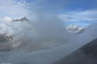 Eggishorn (ca. 2.869 m) - Blick auf Aletschhorn (links) und Mönch