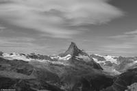 Matterhorn in schwarz-weiß