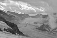 Jungfraujoch - Blick von der Sphinx - Richtung Großer Aletschgletscher und Eggishorn