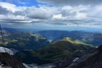 Jungfraujoch - Blick von der Sphinx - Richtung Lauberhorn, Männlichen und Interlaken