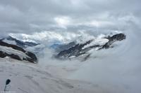 Jungfraujoch - Blick von der Sphinx - Richtung Großer Aletschgletscher und Eggishorn