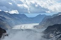 Jungfraujoch - Blick von der Sphinx - Richtung Großer Aletschgletscher und Eggishorn