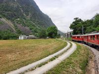 Fahrt mit dem Bernina-Express (Kreisviadukt von Brusio)