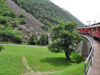 Fahrt mit dem Bernina-Express (Kreisviadukt von Brusio)