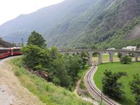 Fahrt mit dem Bernina-Express (Kreisviadukt von Brusio)