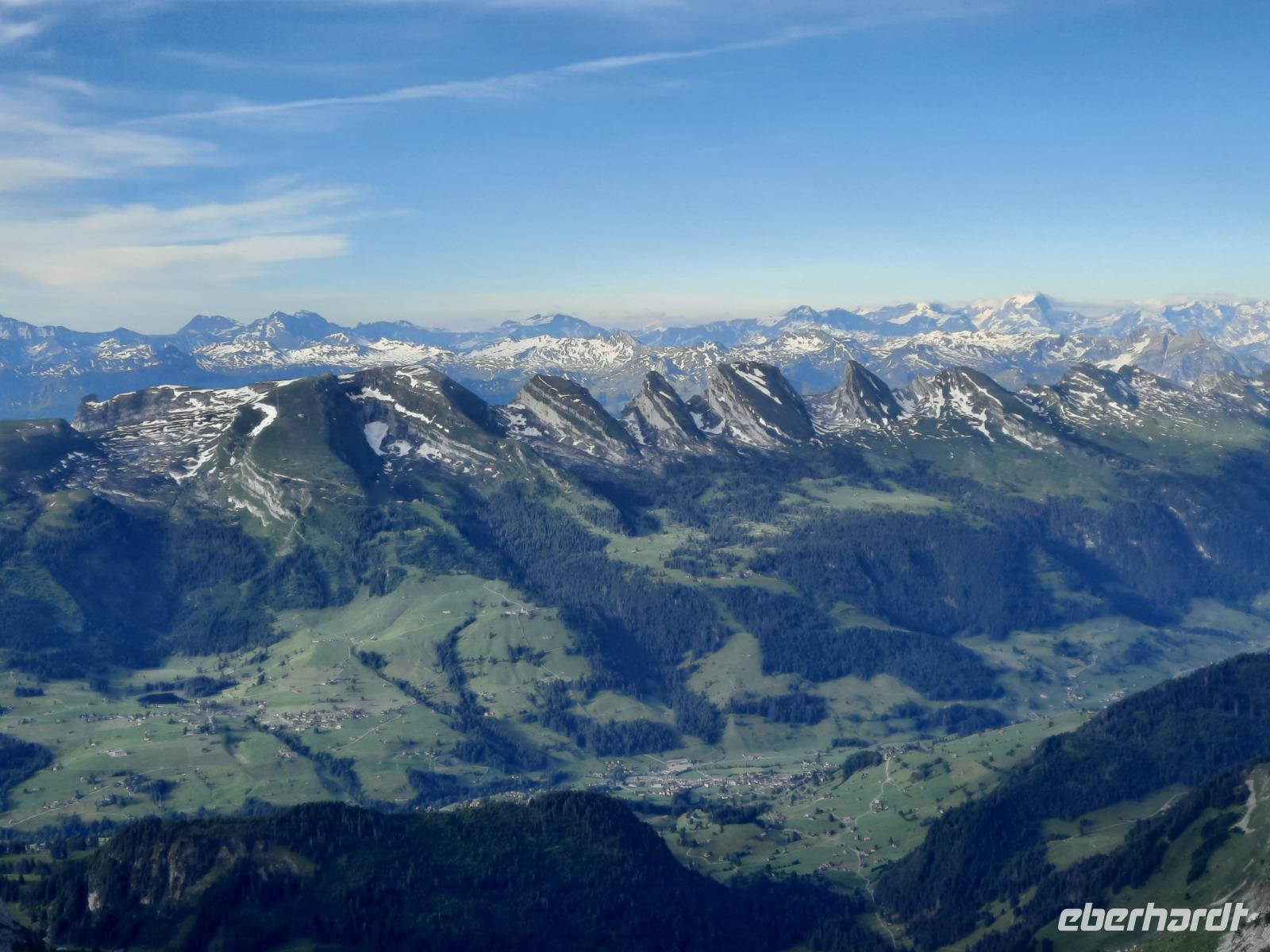 Blick vom Säntis auf die Churfirsten