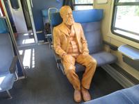 Fahrt mit dem Gotthard Panorama Express von Flüelen nach Bellinzona - Alfred Escher - einer der Erbauer reist immer mit 