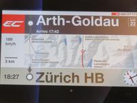 Rückfahrt mit dem Eurocity durch den 57 Kilometer langen Gotthard-Basis-Tunnel mit Tempo 189 Kmh