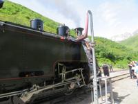 Fahrt mit der Furka-Dampfbahn - Stopp in Tiefenbach zum um Wasser zu tanken