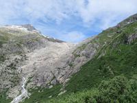Fahrt mit der Furka-Dampfbahn - Bett des Rhonegletschers
